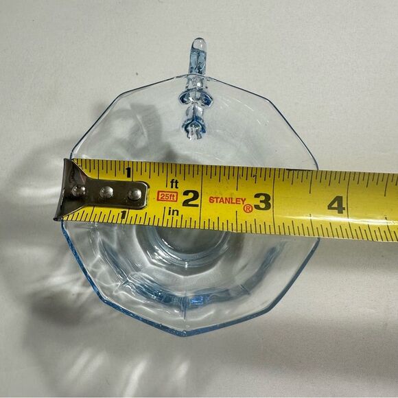 Cambridge Vintage Glass DECAGON Moonlight Blue Cups, Saucers & Plates Set 12 - Picture 12 of 16